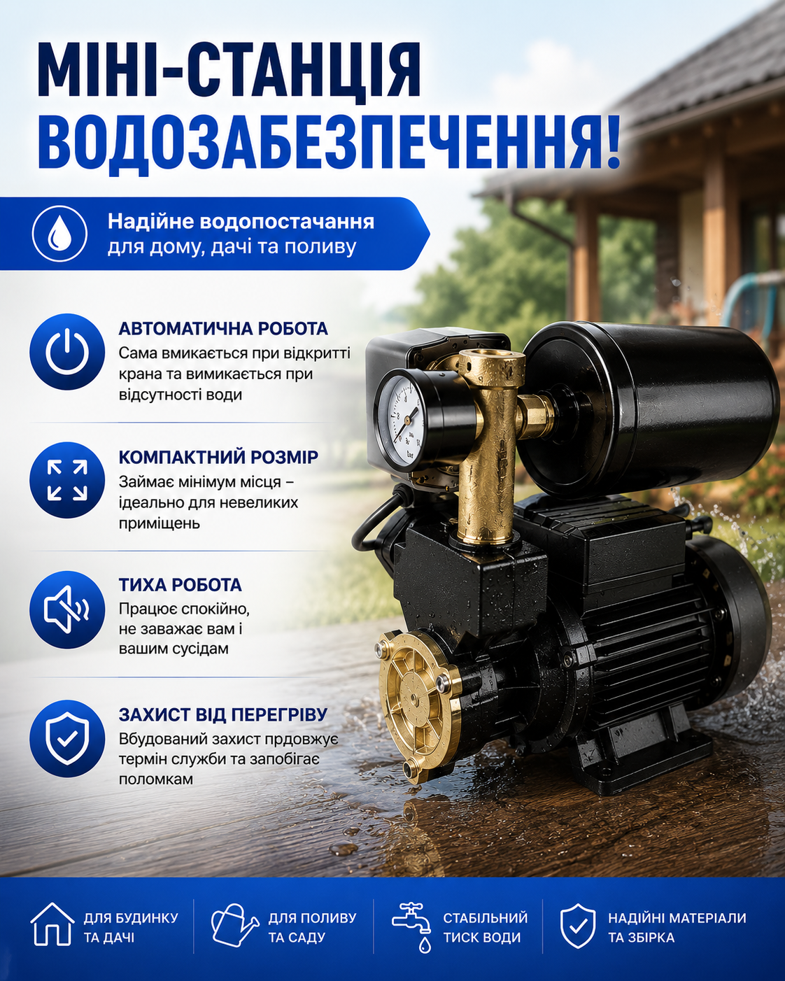 Міні-станція автоматичного водопостачання 370 Вт